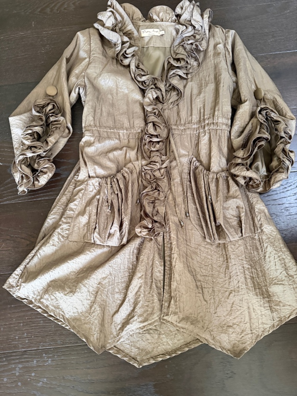 Pretty Angel Brown Ruffle Hooded Trench Coat